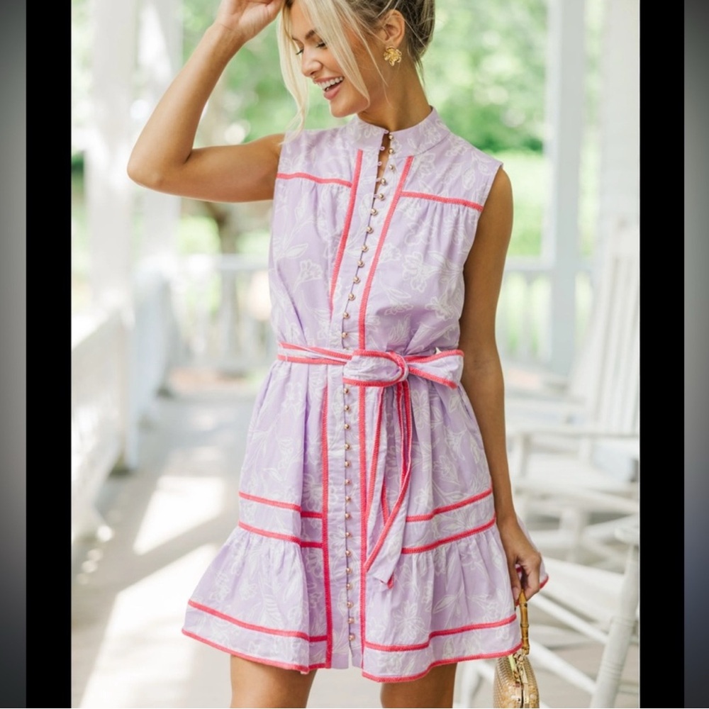 J Marie Gather Round Lavender Dress size M euc